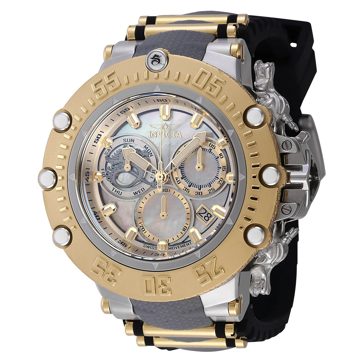 Invicta Subaqua Noma VII Swiss Ronda Z60 Caliber Watch w/ Mother of Pearl Dial - 52mm, Grey, Black, Gold (46480) 52 mm kol saati