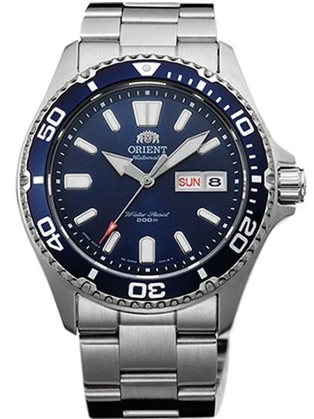 Orient Scratch and Dent - USA II Blue Dial Automatic Dive Watch with Sapphire Crystal #AA0200BD 2 SND894 41.5 mm kol saati