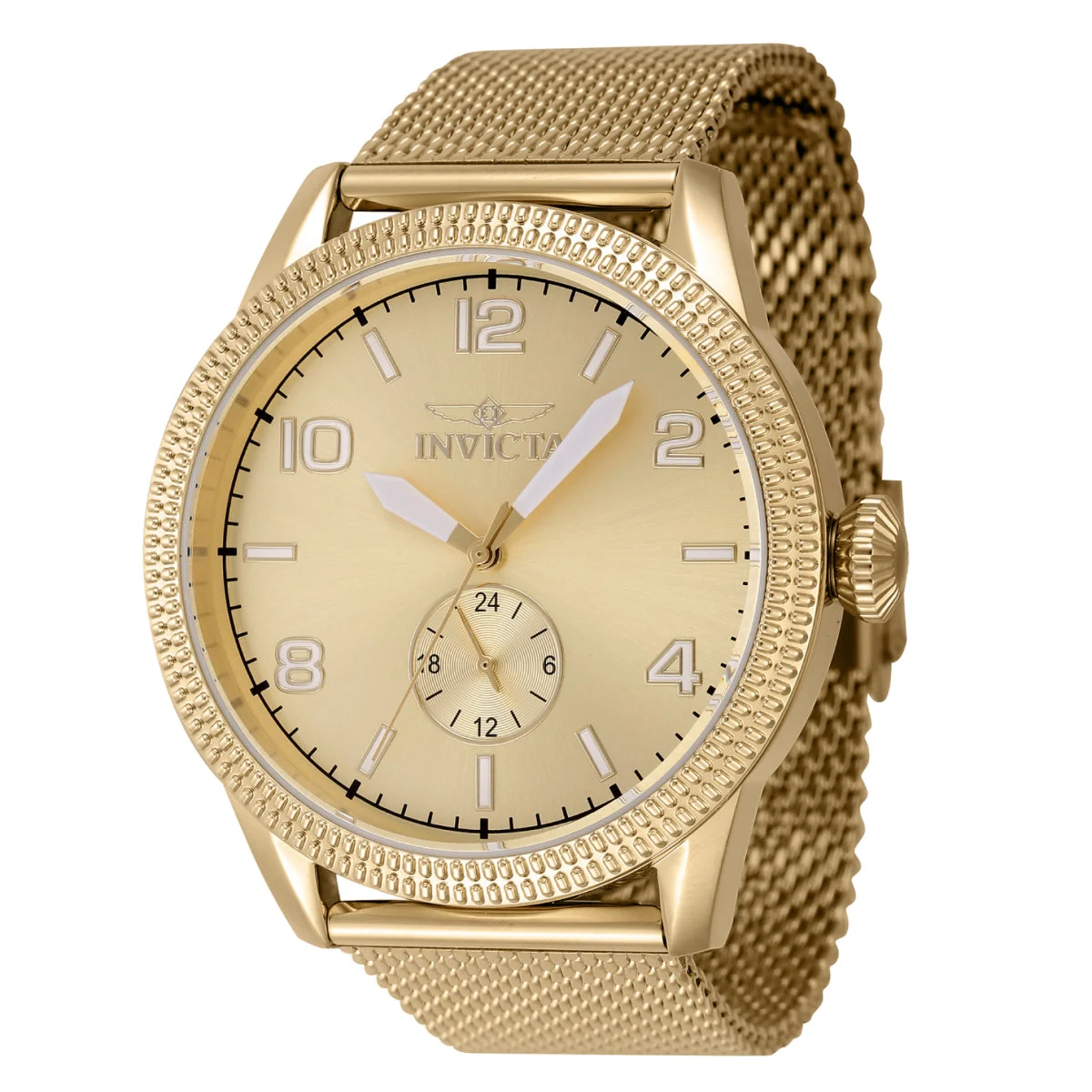 Invicta Vintage Multifunction Watch - 44mm. Gold (47136) 44 mm kol saati