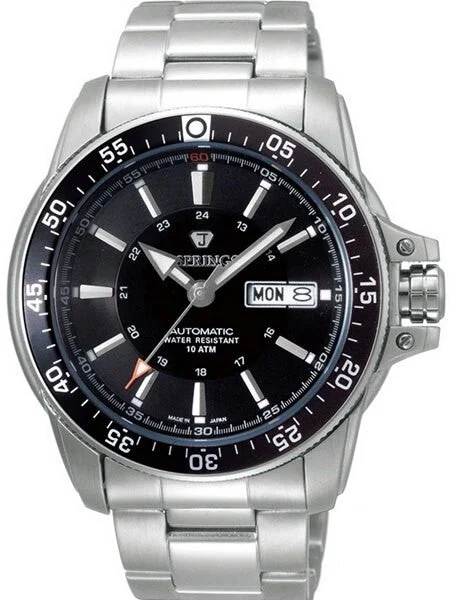J. Springs Automatic 21-Jewel Sport Watch with Day and Date, Black Dial #BEB059 43 mm kol saati