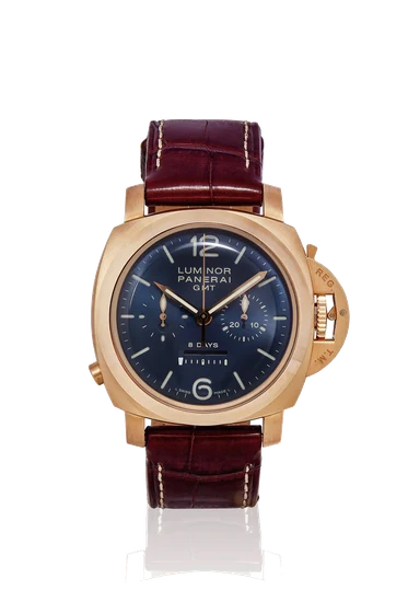 Panerai Luminor 1950 8 Days Chrono Monopulsante Gmt Pink Gold PAM00277 kol saati