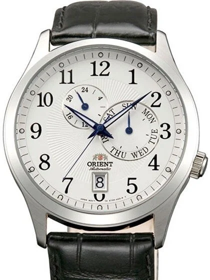 Orient Scratch and Dent - Cosmos Automatic Watch with 24-hr Sub-dial and Day-Date #ET0K003W-SND3 40 mm kol saati