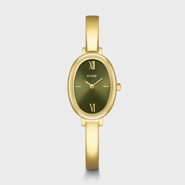 CLUSE L'Ovale Watch Steel, Olive, Gold Colour CW16103 kol saati