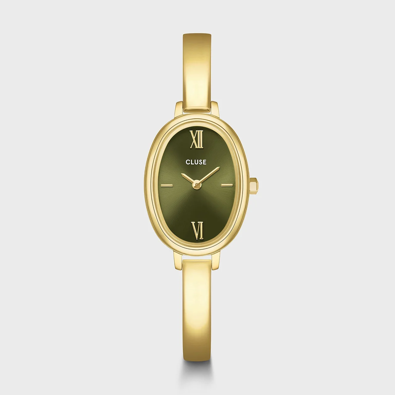 CLUSE L'Ovale Watch Steel, Olive, Gold Colour CW16103 kol saati