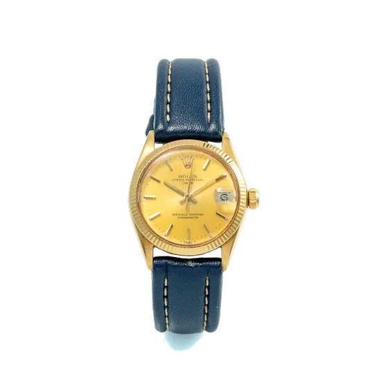 Rolex ROLEX REF. 6627, SELF-WINDING, CENTRE-SECONDS, DATE, CHAMPAGNE DIAL; "DATEJUST"; 18K