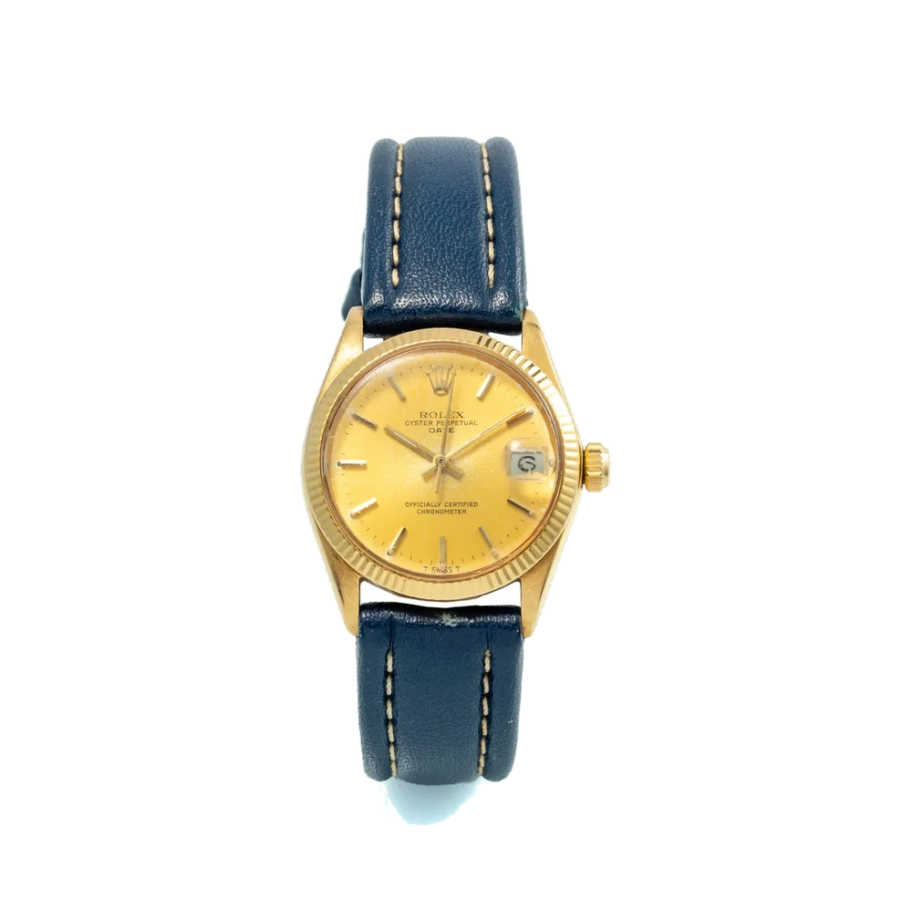 Rolex ROLEX REF. 6627, SELF-WINDING, CENTRE-SECONDS, DATE, CHAMPAGNE DIAL; "DATEJUST"; 18K YELLOW GOLD kol saati