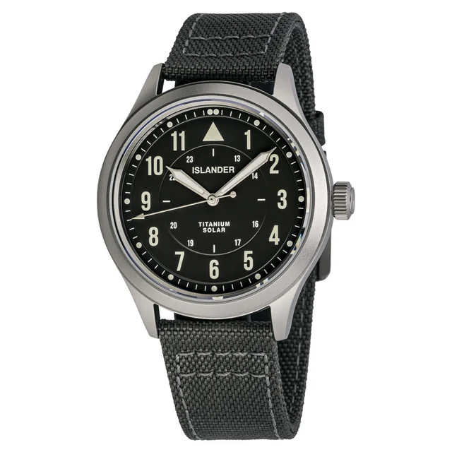 Islander Babylon HV1000 Titanium Solar Field Watch with Charcoal Dial #ISL-336 kol saati