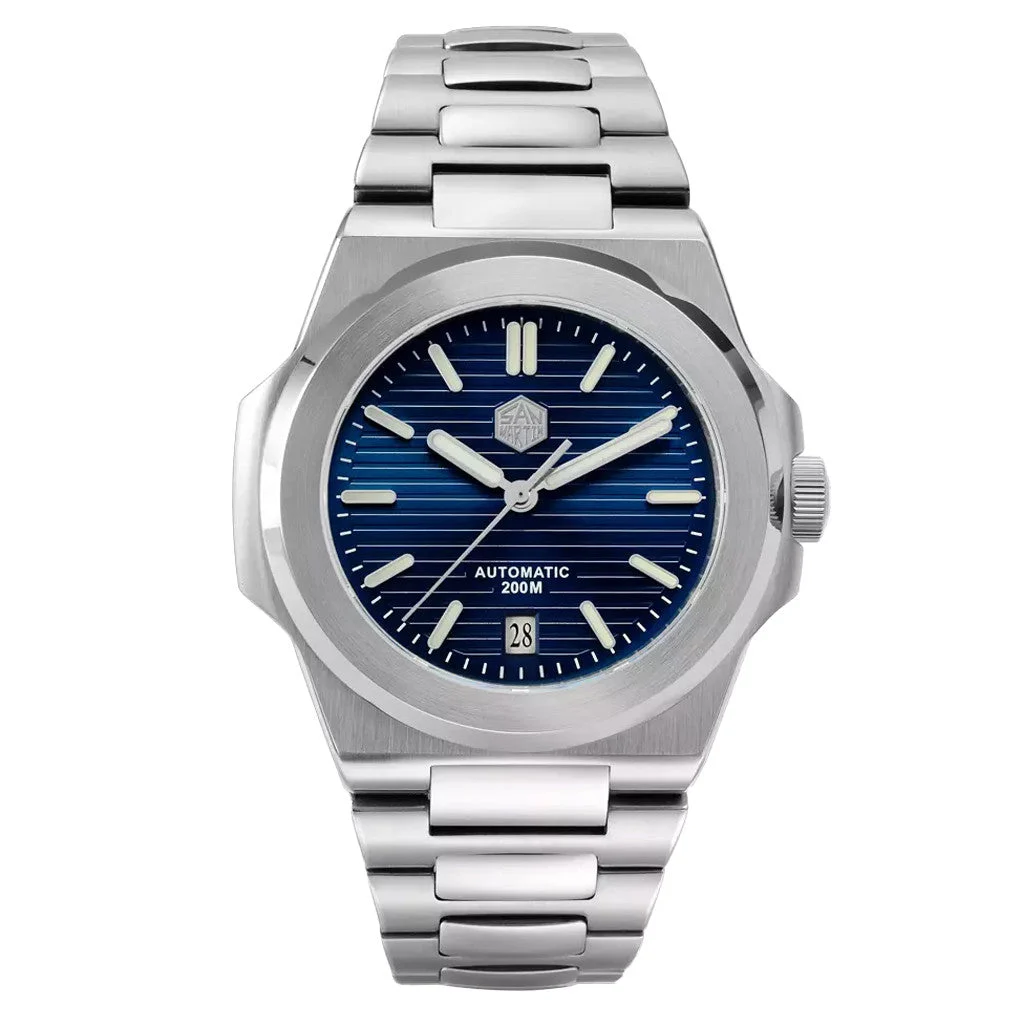 San Martin Watches San Martin Automatic Dressy Dive Watch with Blue Dial #SN076-A 42 mm kol saati