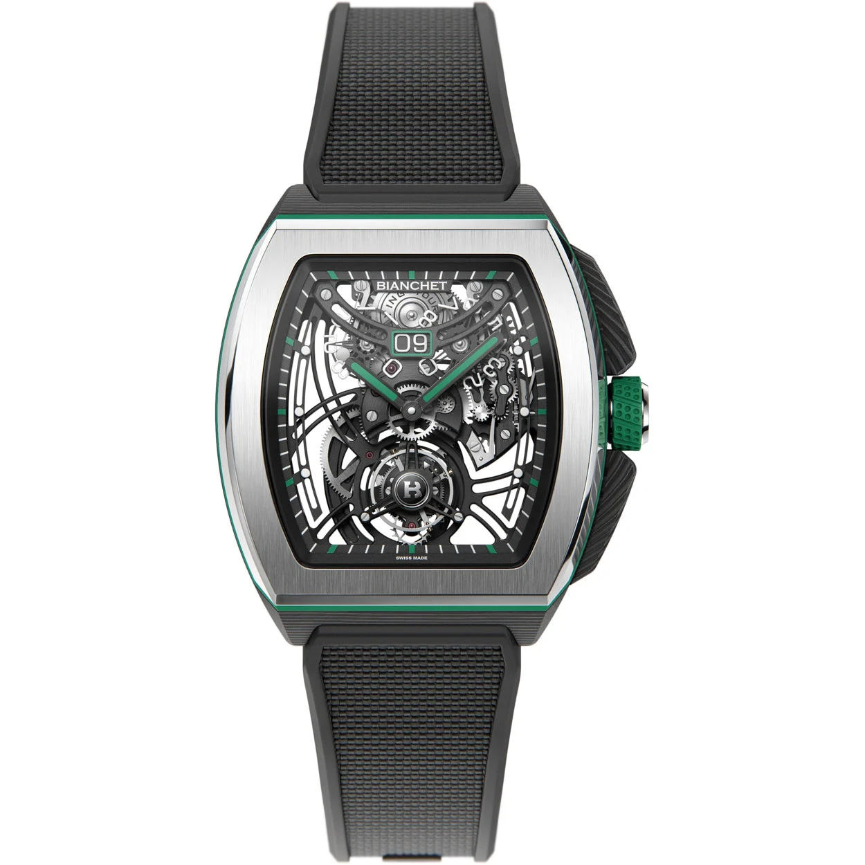 Bianchet Flying Tourbillon Grande Date B 1.618 Hybrid Green HBGFTGD4 kol saati