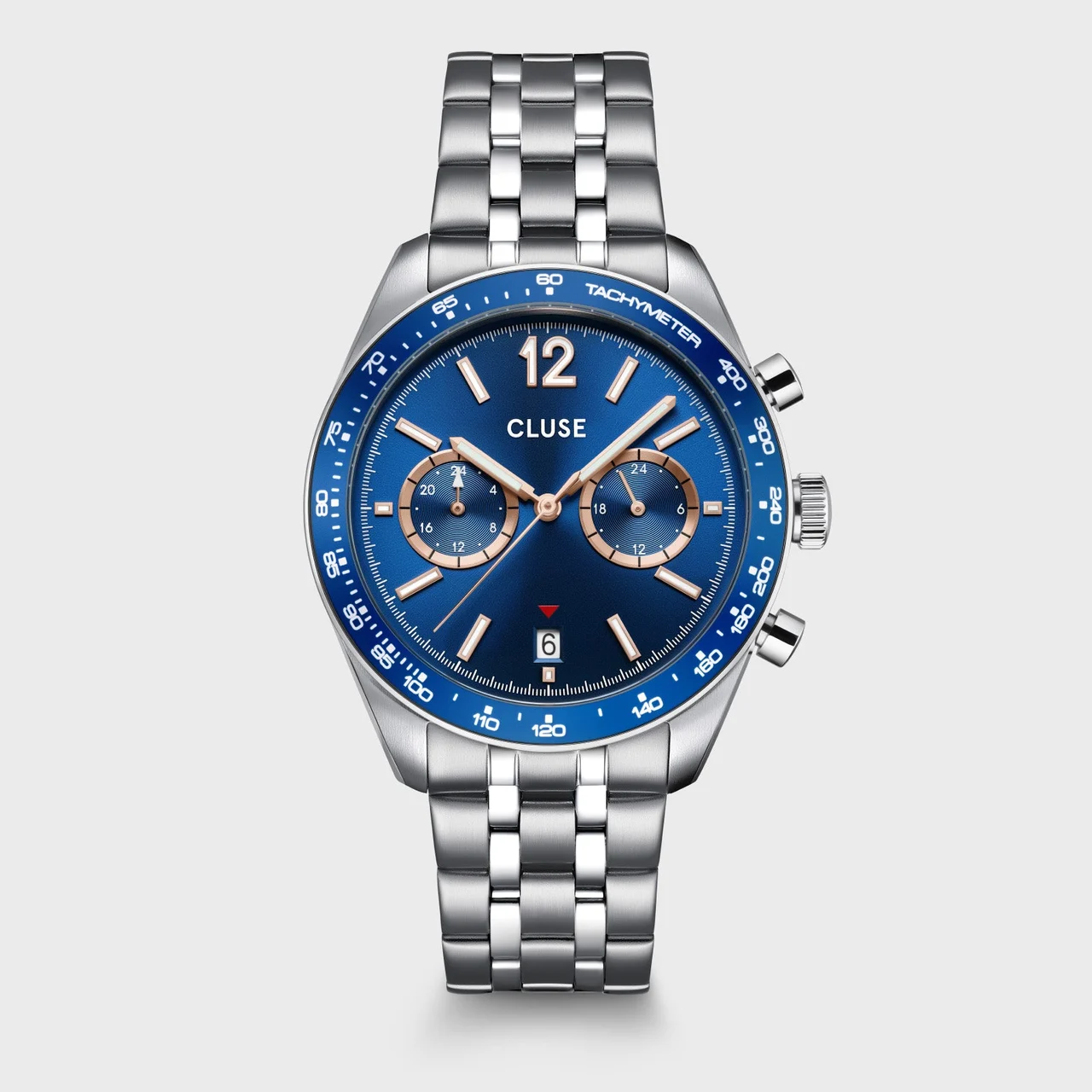 CLUSE Aravis Dual Timer Watch Steel, Blue, Silver Colour CW25601 40.5 mm kol saati