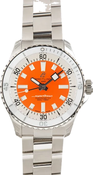 Breitling Superocean Automatic 36 Orange Dial A17377211O1A1 kol saati