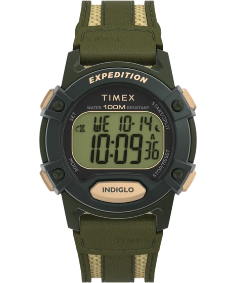 Timex Expedition CAT5 40mm Leather and Fabric Strap Watch TW4B30300 kol saati