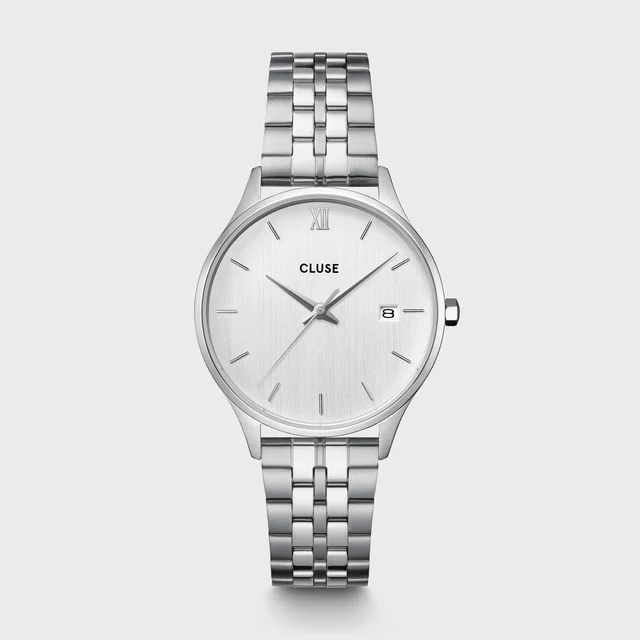 CLUSE Minuit Date Watch Steel, Full Silver Colour CW14303 kol saati
