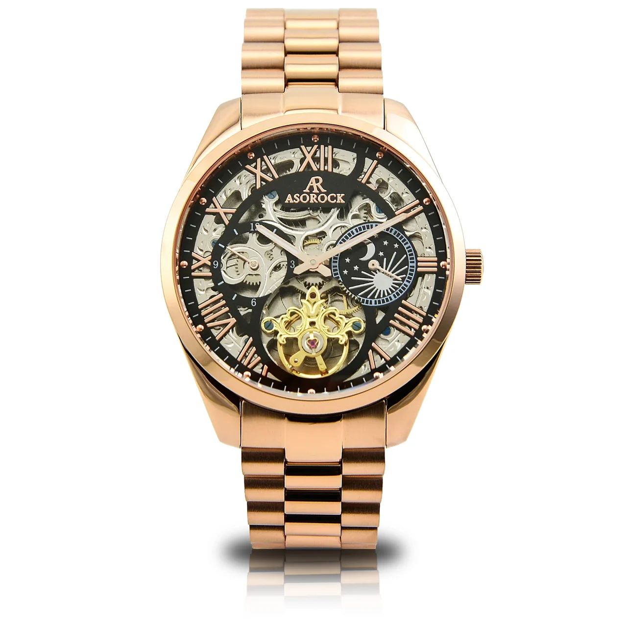 ASOROCK WATCHES Rosegold/Black Villa Automatic Tourbillon (Pre-order ships o 42 mm kol saati