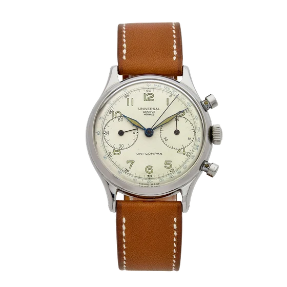 Universal Genève retailed by Hermès Ref. 224106, Uni-Compax, Stainless-steel kol saati