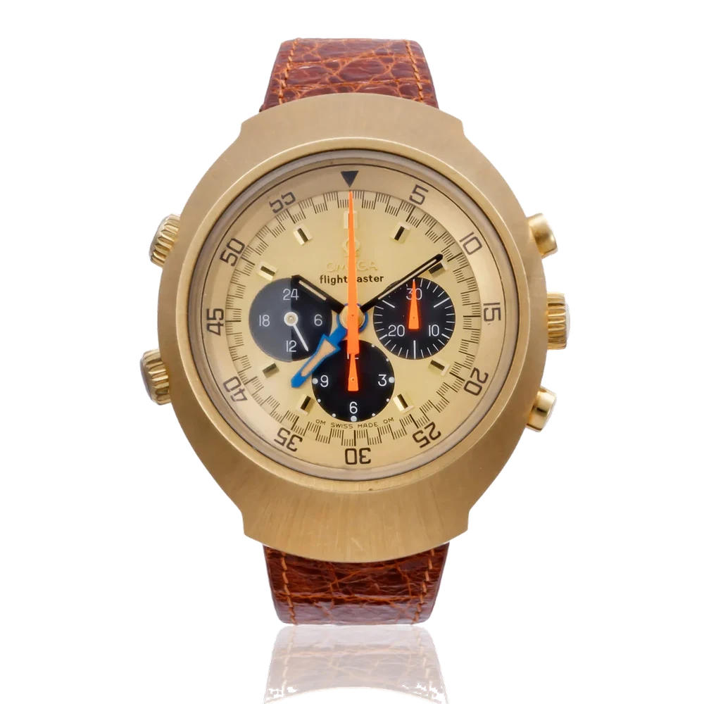 OMEGA OMEGA REF. BA 145.013, FLIGHTMASTER CHRONOGRAPH, 18K YELLOW GOLD kol saati