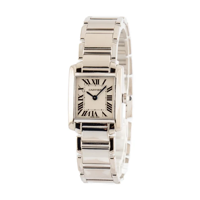 Cartier Tank Francaise 18k White Gold W50012S3 kol saati