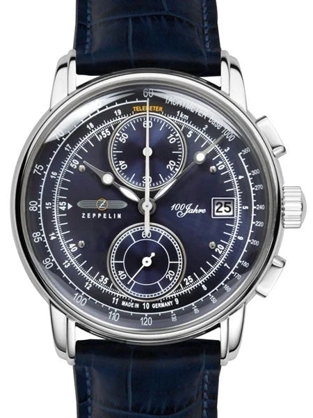 Graf Zeppelin Two-Eye Quartz Chronograph Watch with 60-Minute Stopwatch #8670-3 kol saati