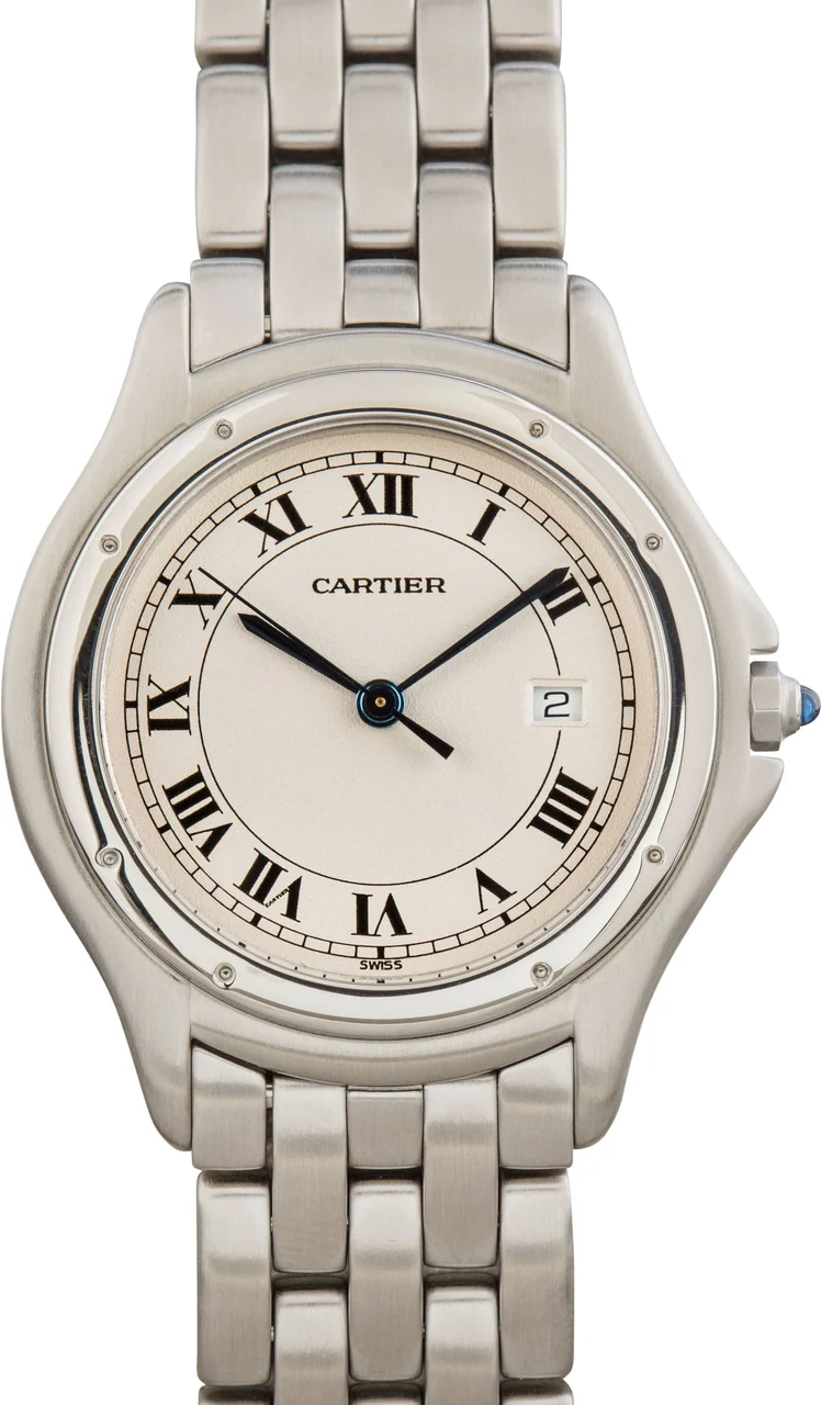 Cartier Santos Ronde Ref W35002F5 White Dial 33 mm kol saati