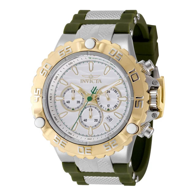 Invicta Subaqua Poseidon Watch - 55.4mm, Olive Green, Steel (48554) kol saati