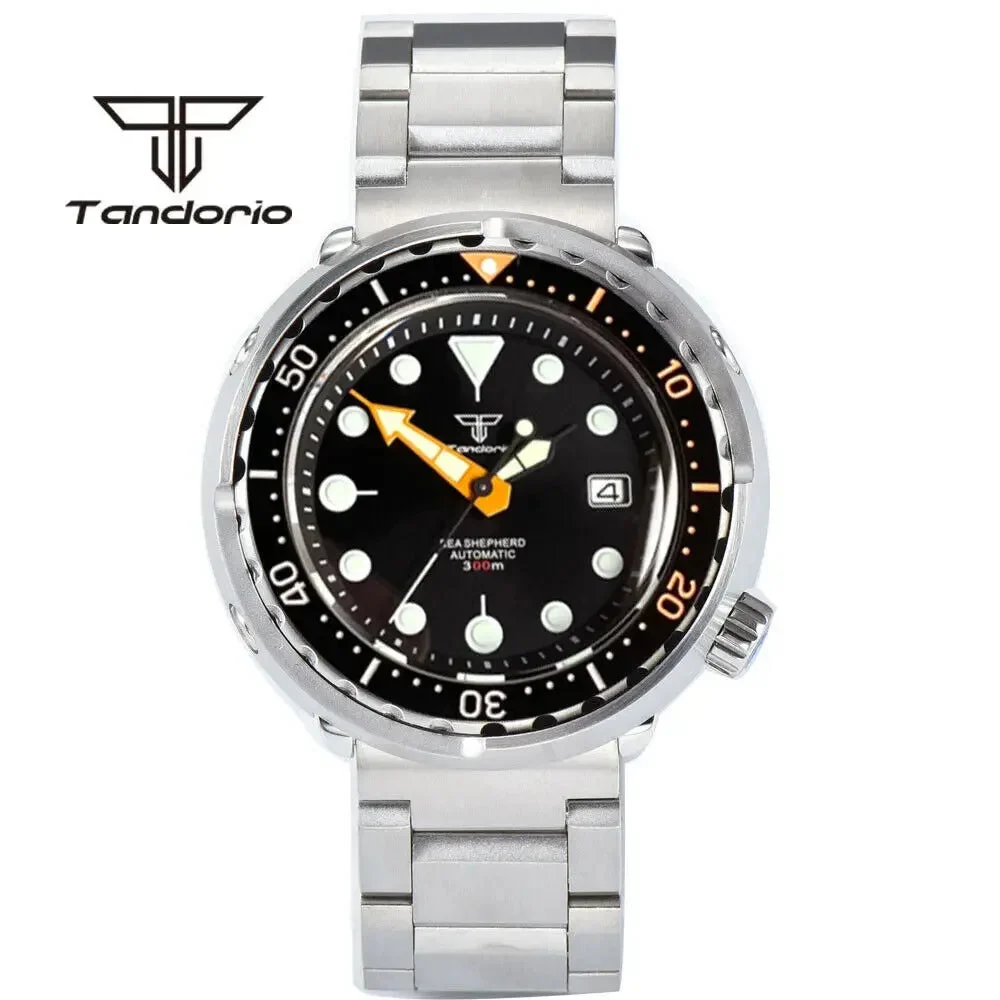 Tandorio Watches Tandorio 46.5mm Tuna Automatic Dive watch NH35A Sapphire20Bar TD245 Ceramic 14:200000080#no logo-rubber 46.5 mm kol saati