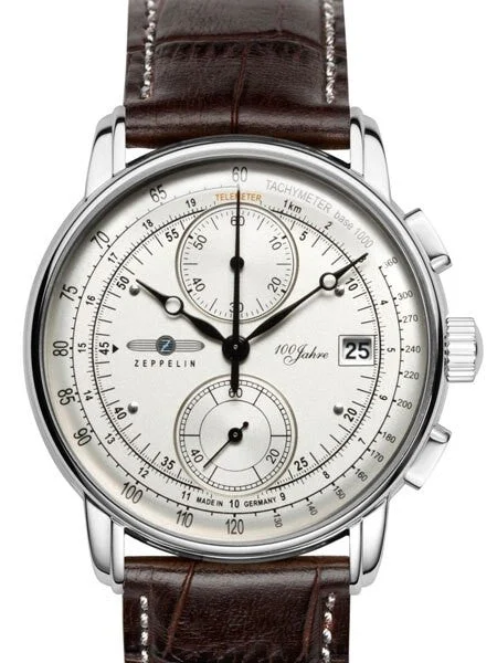 Graf Zeppelin Two-Eye Quartz Chronograph Watch with 60-Minute Stopwatch #8670-1 kol saati
