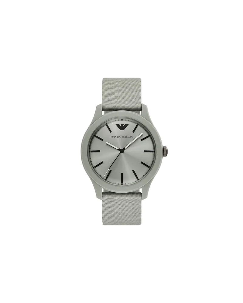 Emporio Armani Three-Hand Sand-Colored #tide ocean material® Nylon Fabric Watch AR11653 45 mm kol saati