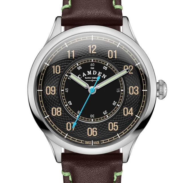 The Camden Watch Company Type II Swiss Made Quartz Steel and Black on Brown an No.274 Type