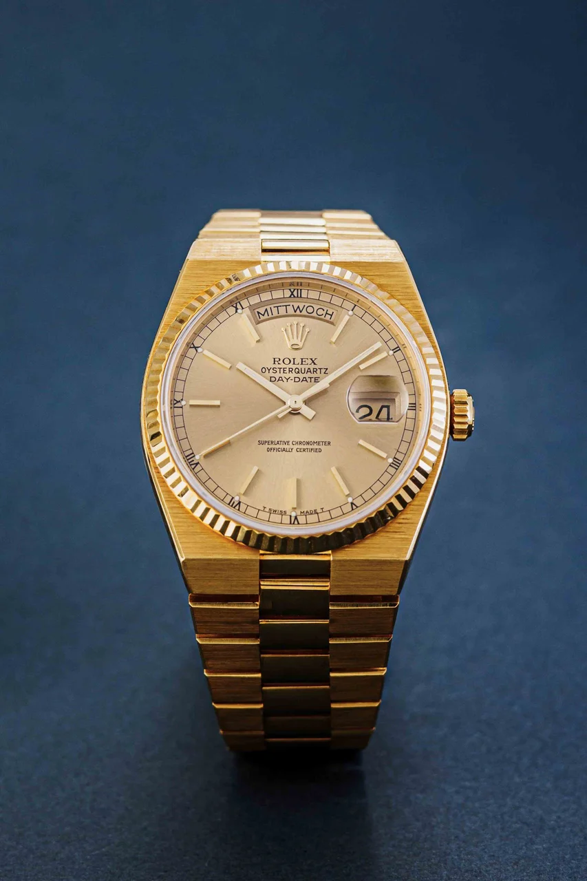 Rolex Oysterquartz 18k ref.19018 36 mm kol saati