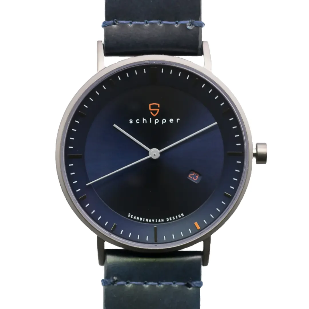 Schipperwatch Schipper NEW AESTHETIC 40 | Sunburst Midnight Blue | Blått L 40 mm kol saati