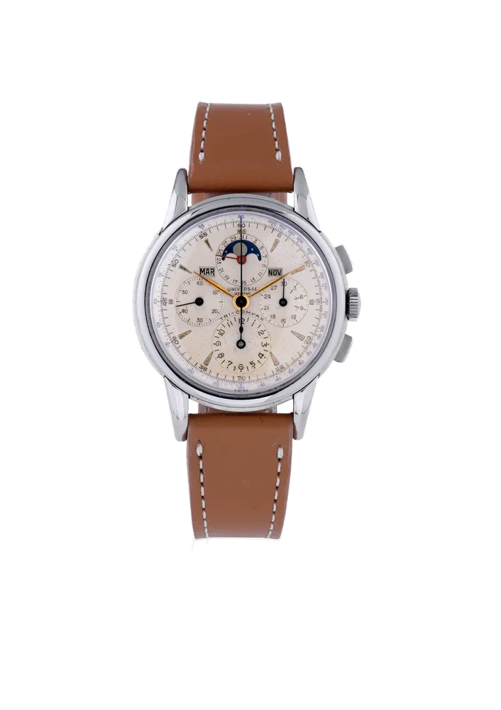 Universal Tri-compax Jumbo Chronograph, Steel 22283 37 mm kol saati