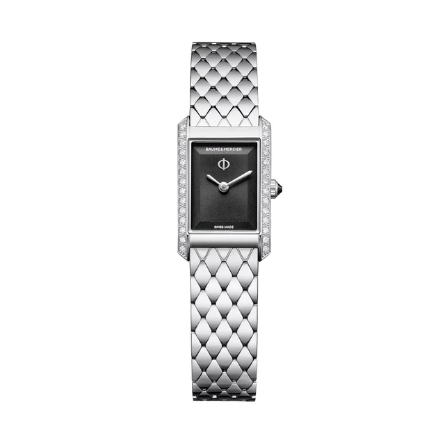 Baume Et Mercier Hampton 10862 Quartz 28mm - Black, Diamond-Set on Bracelet M0A10862 kol s
