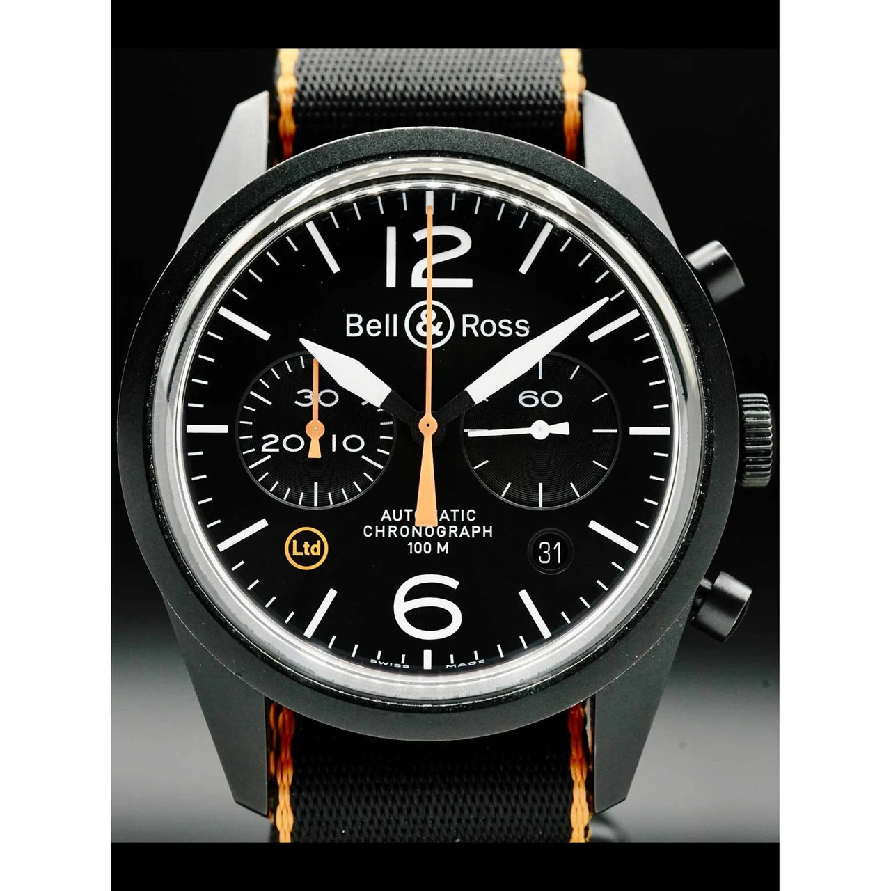 Bell & Ross Carbon Orange BRV126-O-CA ER210000009241 41 mm kol saati