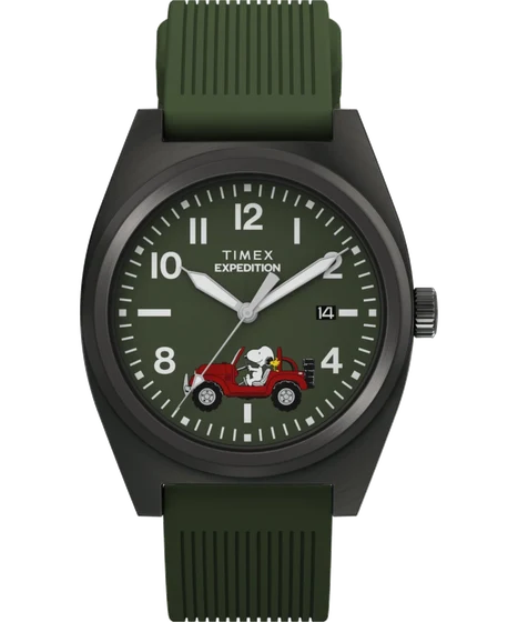 Timex Peanuts® x Expedition Snoopy Road Trip 39mm Silicone Strap Watch TW2Y52500 kol saati