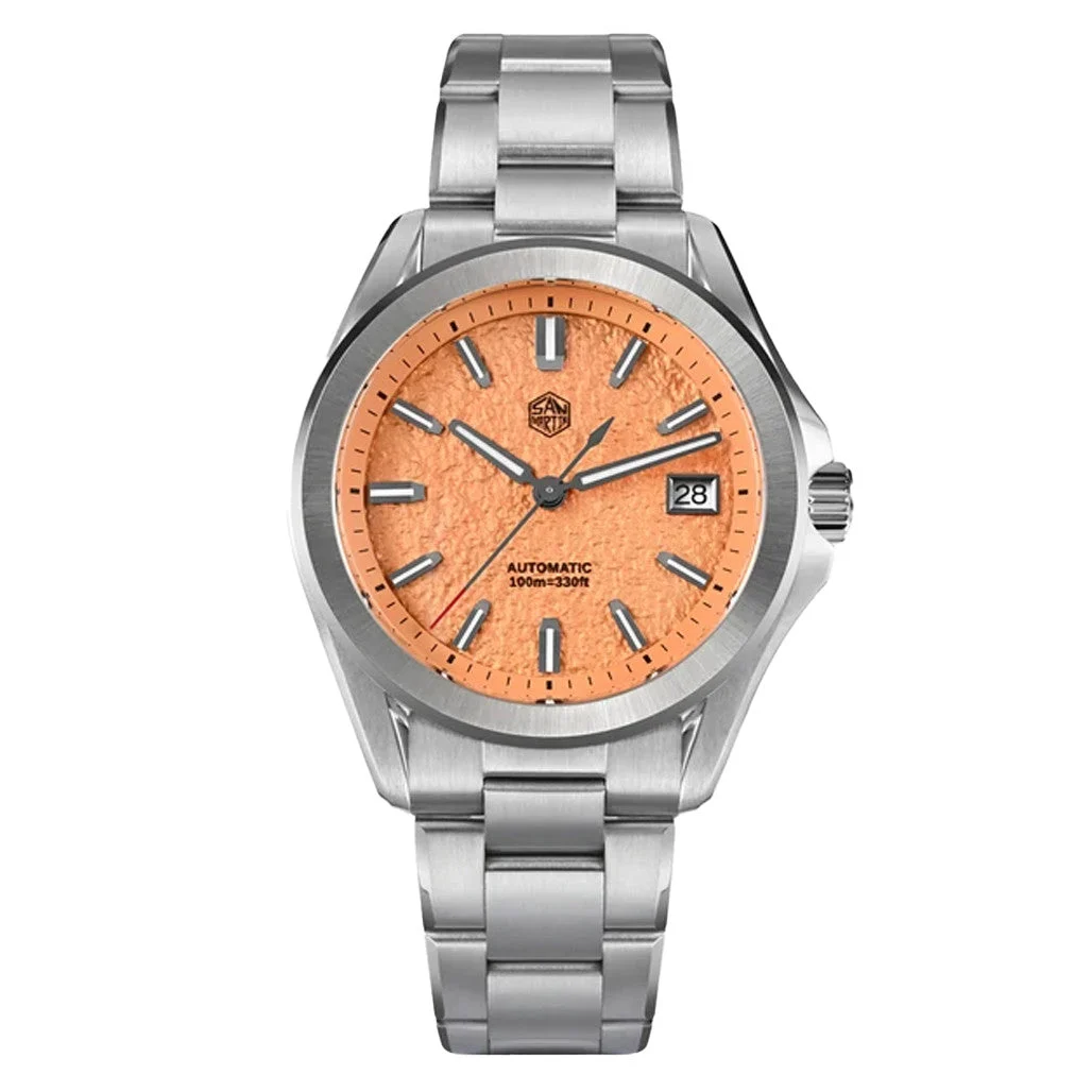San Martin Watches San Martin 39mm Automatic Watch with Salmon Sand Dial #SN0129-E 39 mm kol saati