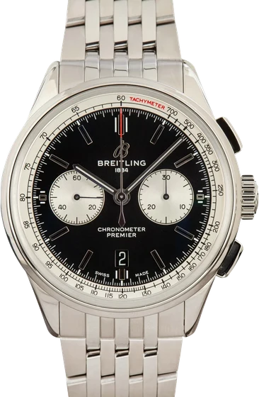 Breitling Premier B01 Chronograph 42 Black Dial AB0118371B1A1 kol saati