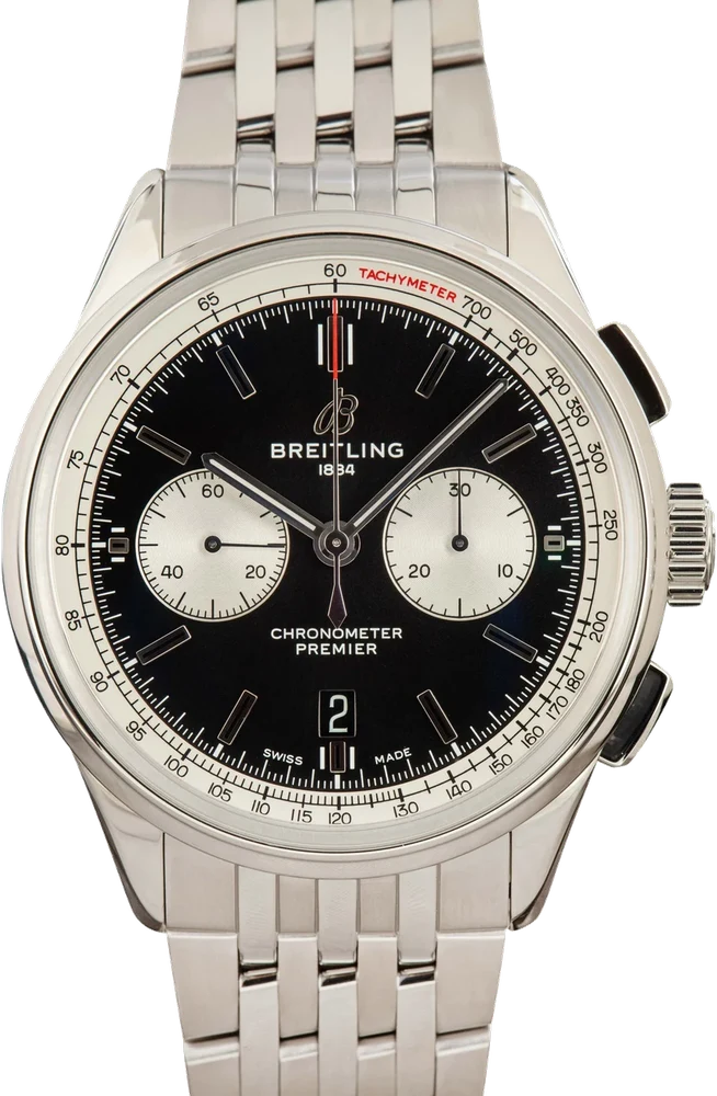 Breitling Premier B01 Chronograph 42 Black Dial AB0118371B1A1 42 mm kol saati