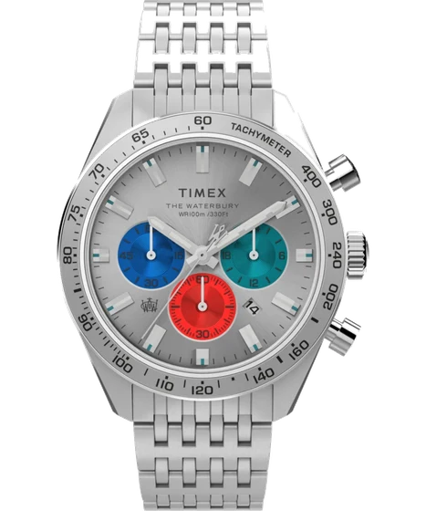 Timex Waterbury Chronograph 41mm Stainless Steel Bracelet Watch TW2V42400 kol saati