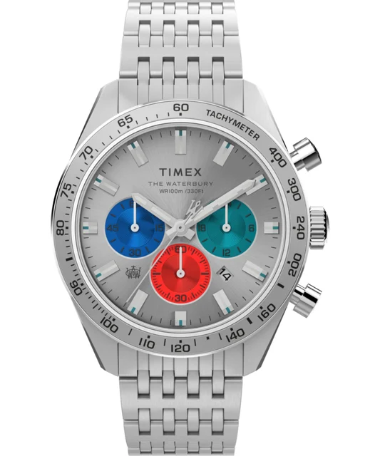 Timex Waterbury Chronograph 41mm Stainless Steel Bracelet Watch TW2V42400VQ kol saati