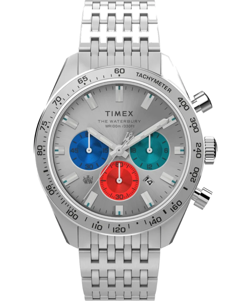 Timex Waterbury Chronograph 41mm Stainless Steel Bracelet Watch TW2V42400 41 mm kol saati