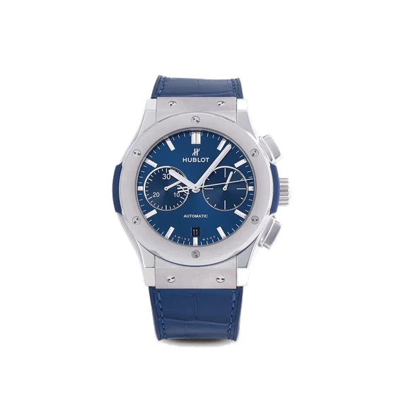 Hublot HUBLOT, REF. 521.NX.7170.RX, CLASSIC FUSION CHRONOGRAPH, UNWORN, TITANIUM BLUE kol