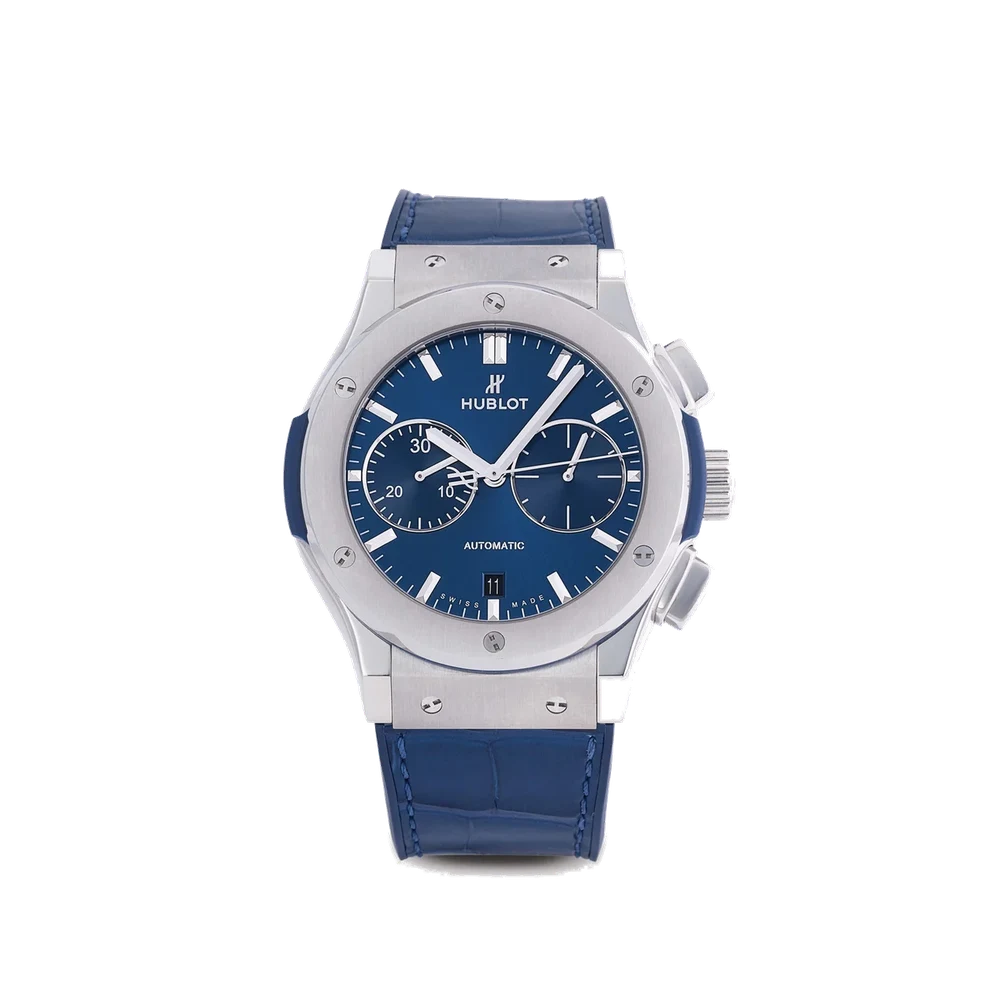 Hublot HUBLOT, REF. 521.NX.7170.RX, CLASSIC FUSION CHRONOGRAPH, UNWORN, TITANIUM BLUE kol saati