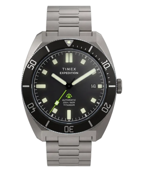 Timex Expedition® Pioneer Titanium Automatic 41mm Bracelet Watch TW2Y63800 kol saati