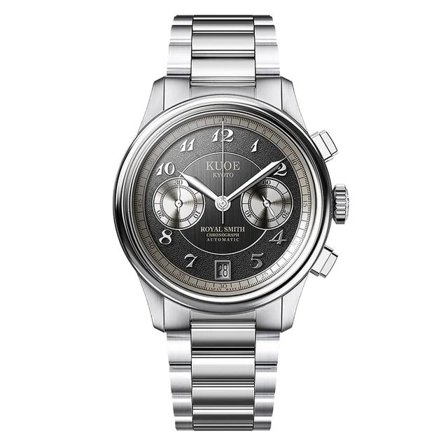 Kuoe ROYAL SMITH 90-012 Automatic Chronograph with Grey Dial #RS90012-RPA-FLAT kol saati
