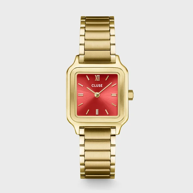 CLUSE Gracieuse Petite Watch Steel, Watermelon Red, Gold Colour CW11827 kol saati
