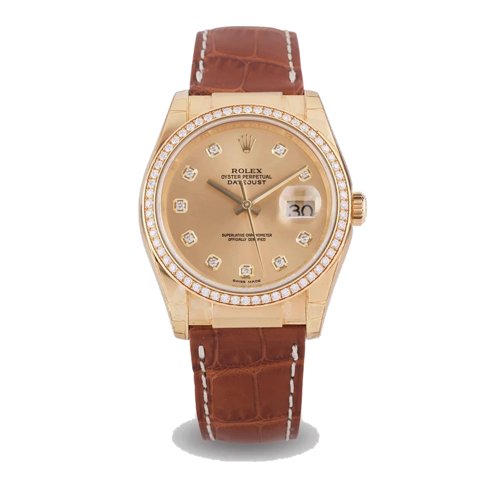 Rolex Datejust, 18K Yellow Gold And Daimond, Some Factory Stickers 116188 kol saati