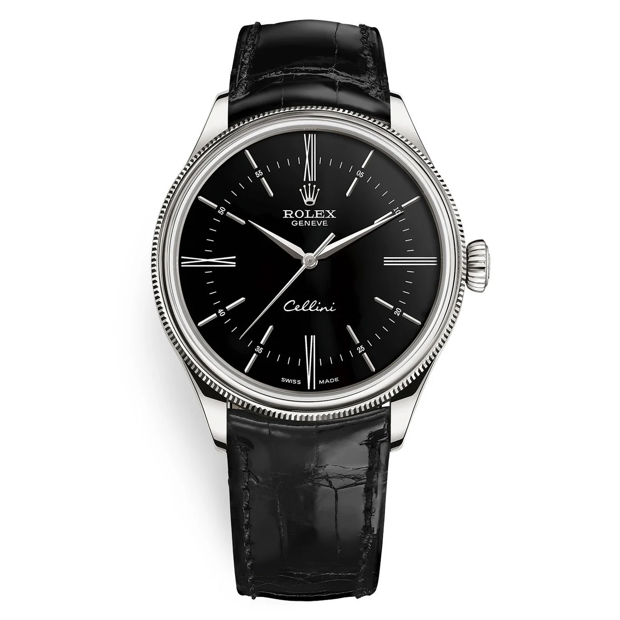 Rolex Cellini 50509 Black Dial Leather Strap Time 39mm Rolex Cellini 50509 Black Dial Leather Strap Time 39mm Mens 39 mm kol saati