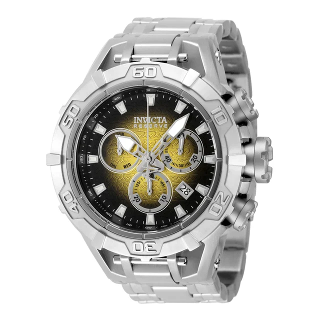 Invicta Reserve Quartz Chronograph Black, Yellow Dial Watch (ZG-47848) kol saati