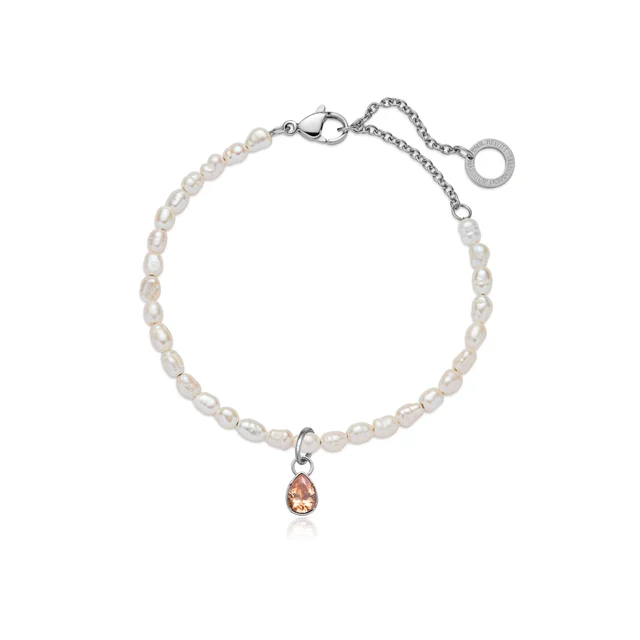Default Set Peach Stone Charm und Armkette Silber PH-JE-1377 kol saati
