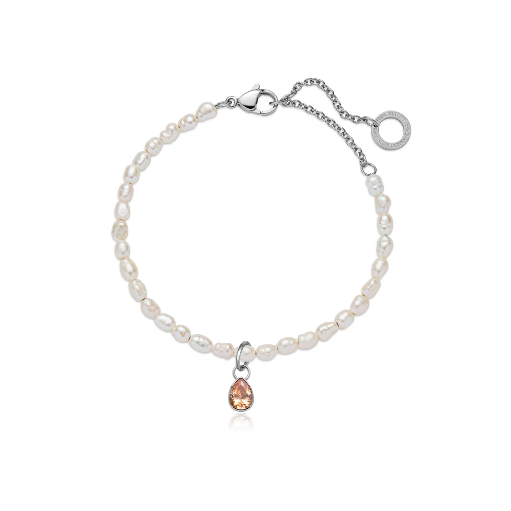 Default Set Peach Stone Charm und Armkette Silber PH-JE-1377 kol saati